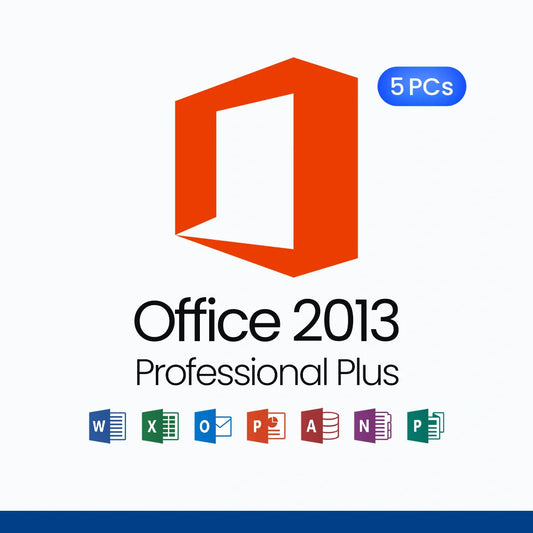 Microsoft Office 2013 Professional Plus – Lifetime License for 5 PCs