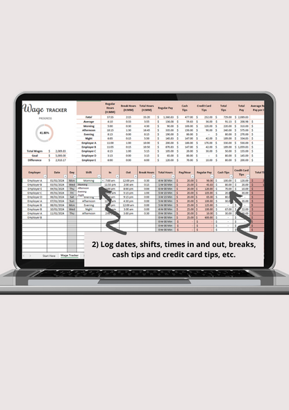 Wage Tracker Excel Spreadsheet