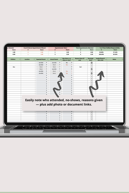 Simple Appointment Log Google Sheets Spreadsheet