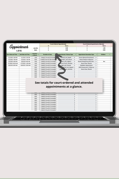 Simple Appointment Log Google Sheets Spreadsheet