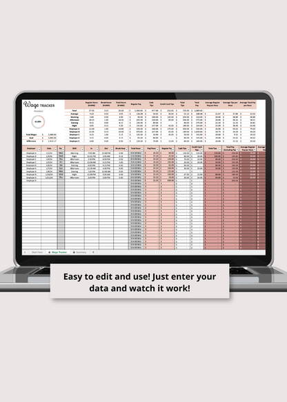Wage Tracker Excel Spreadsheet